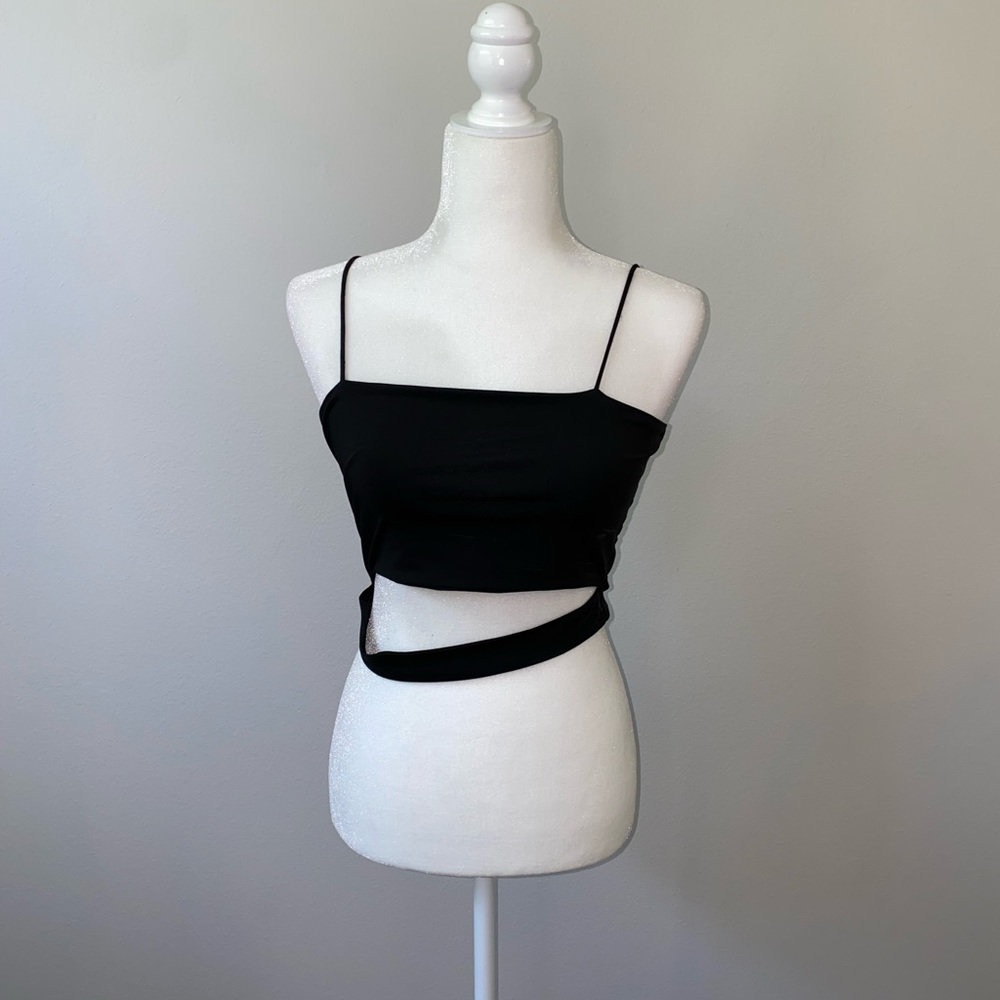 Solid Cut Out Crop Cami Top